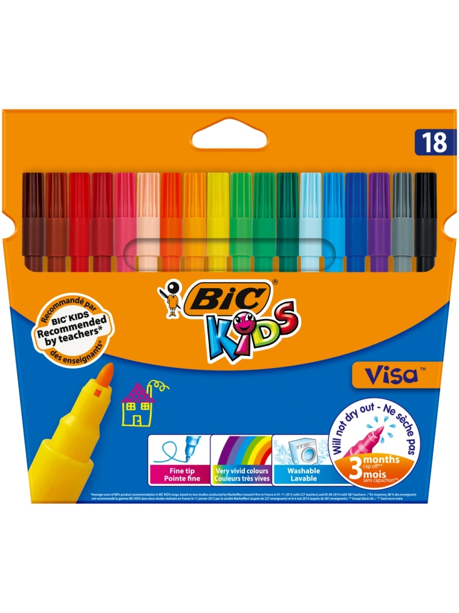 Фломастеры BIC 18 цв. - фото 1