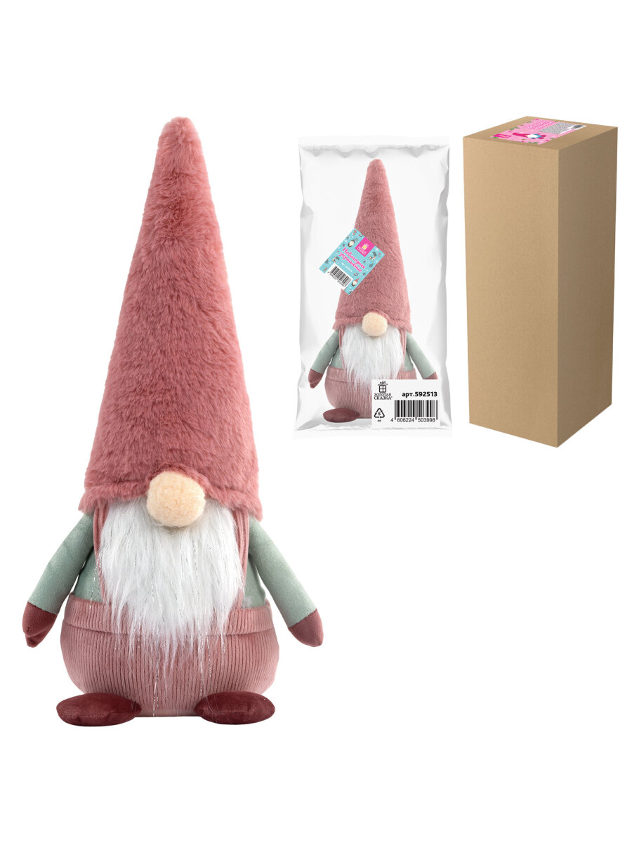 Украшение новогоднее Золотая сказка Задумчивый Гном на стол - фото 6