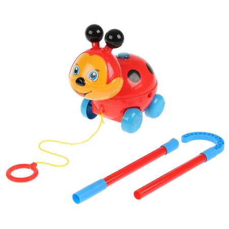 Игрушка УМка Каталка-трещотка Божья коровка Барто с ручкой 299952