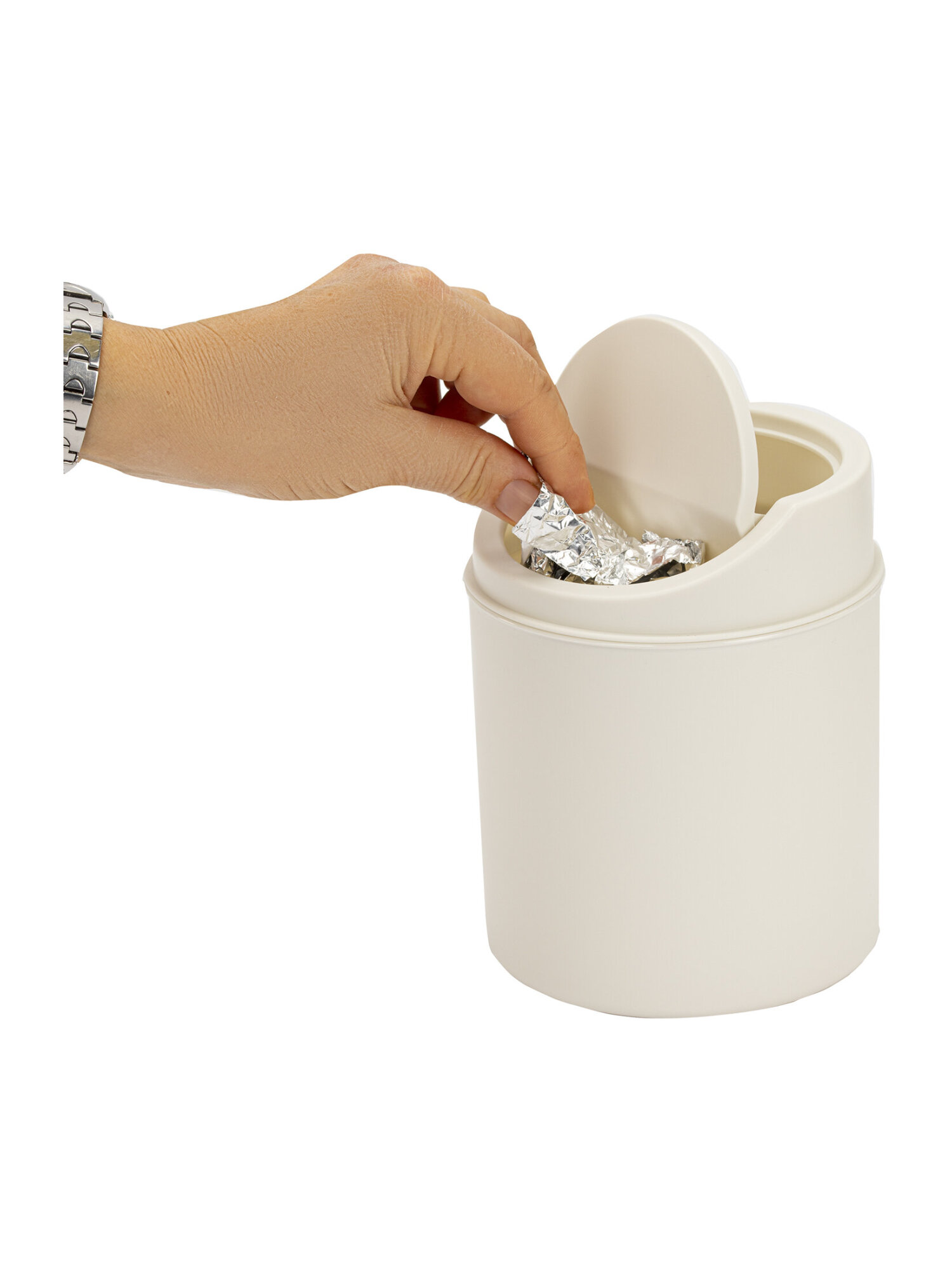 Мусорное ведро настольное BoomHouse 2,4 л белое 155х135мм - фото 6