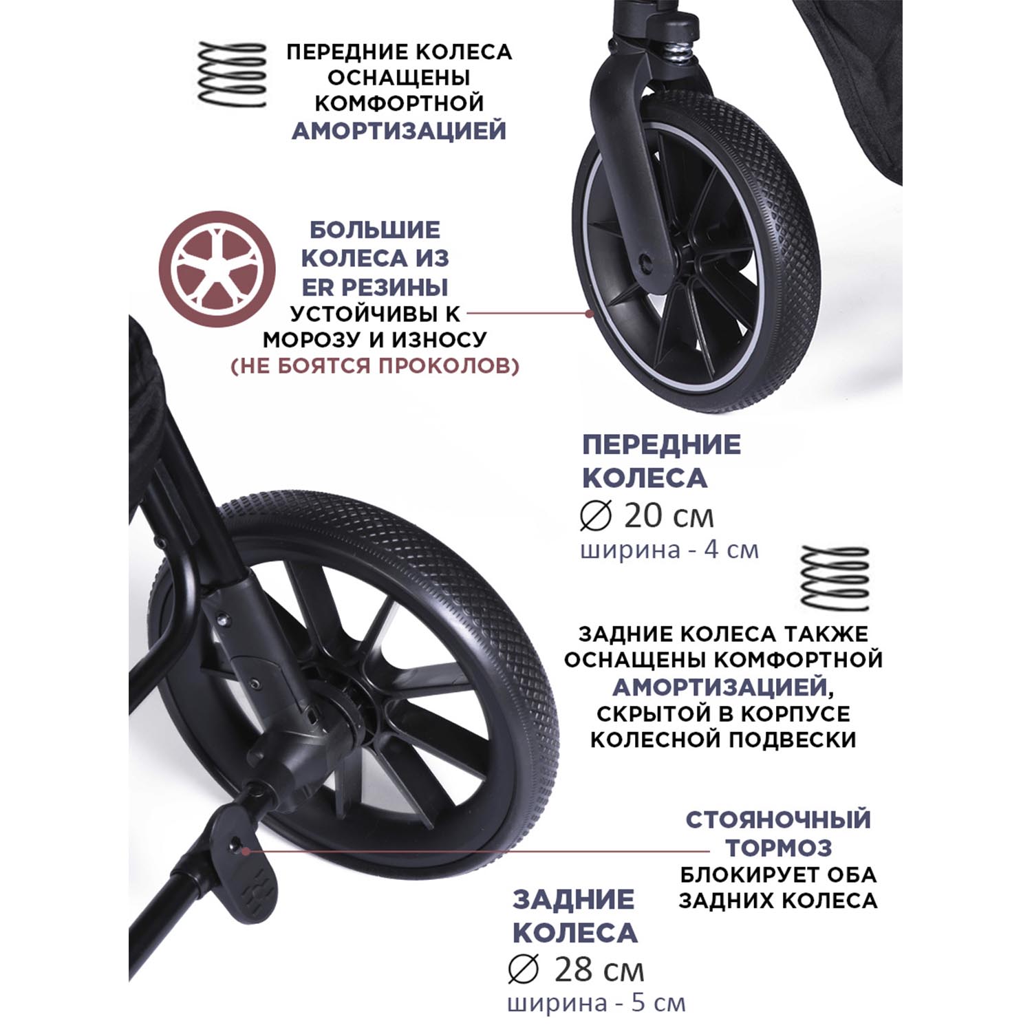 Коляска прогулочная BabyCare Venga Чёрный - фото 12