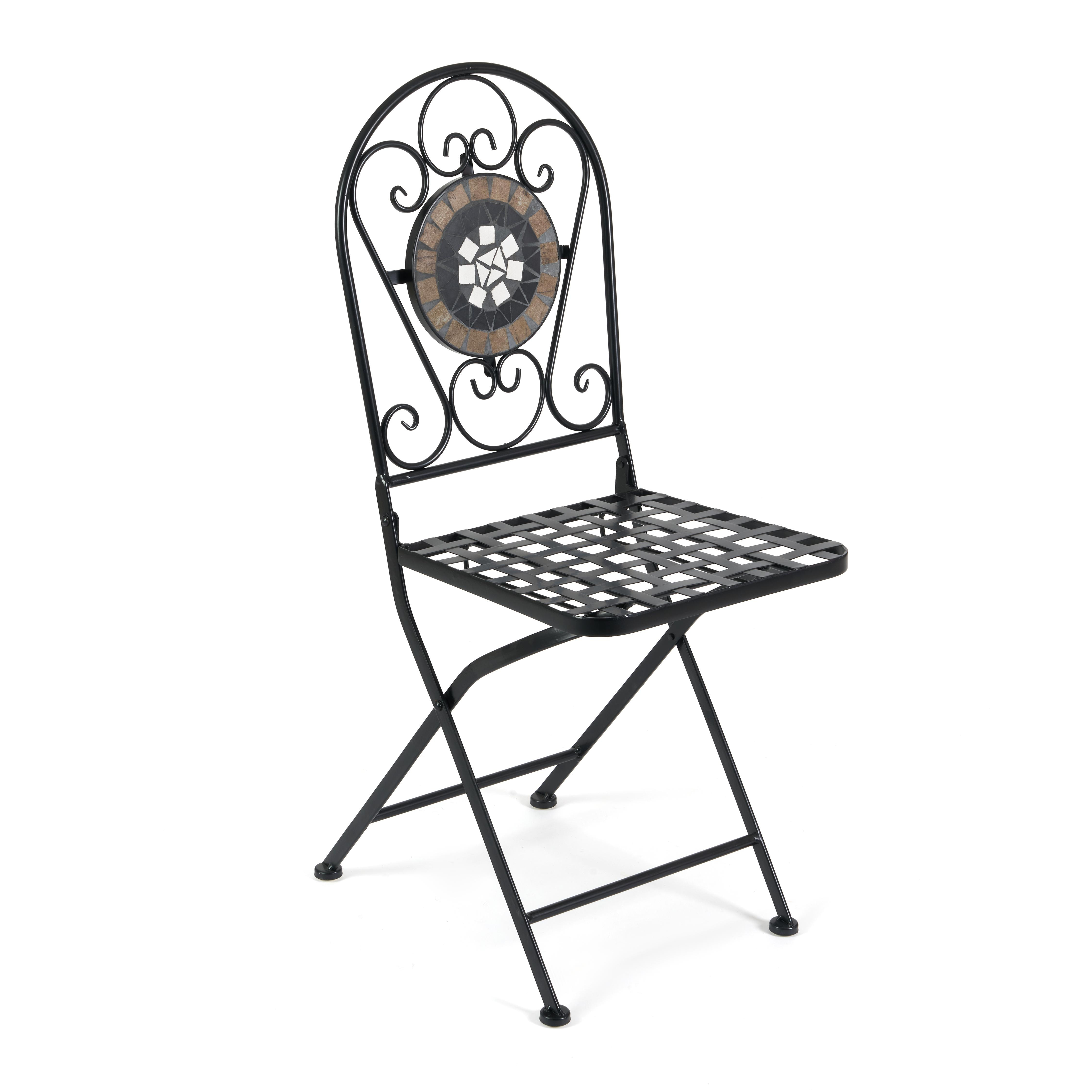 Комплект садовых стульев TETCHAIR Виченза, складные, металл, 36х35х91см, черный /плитка "калейдоскоп" - фото 8