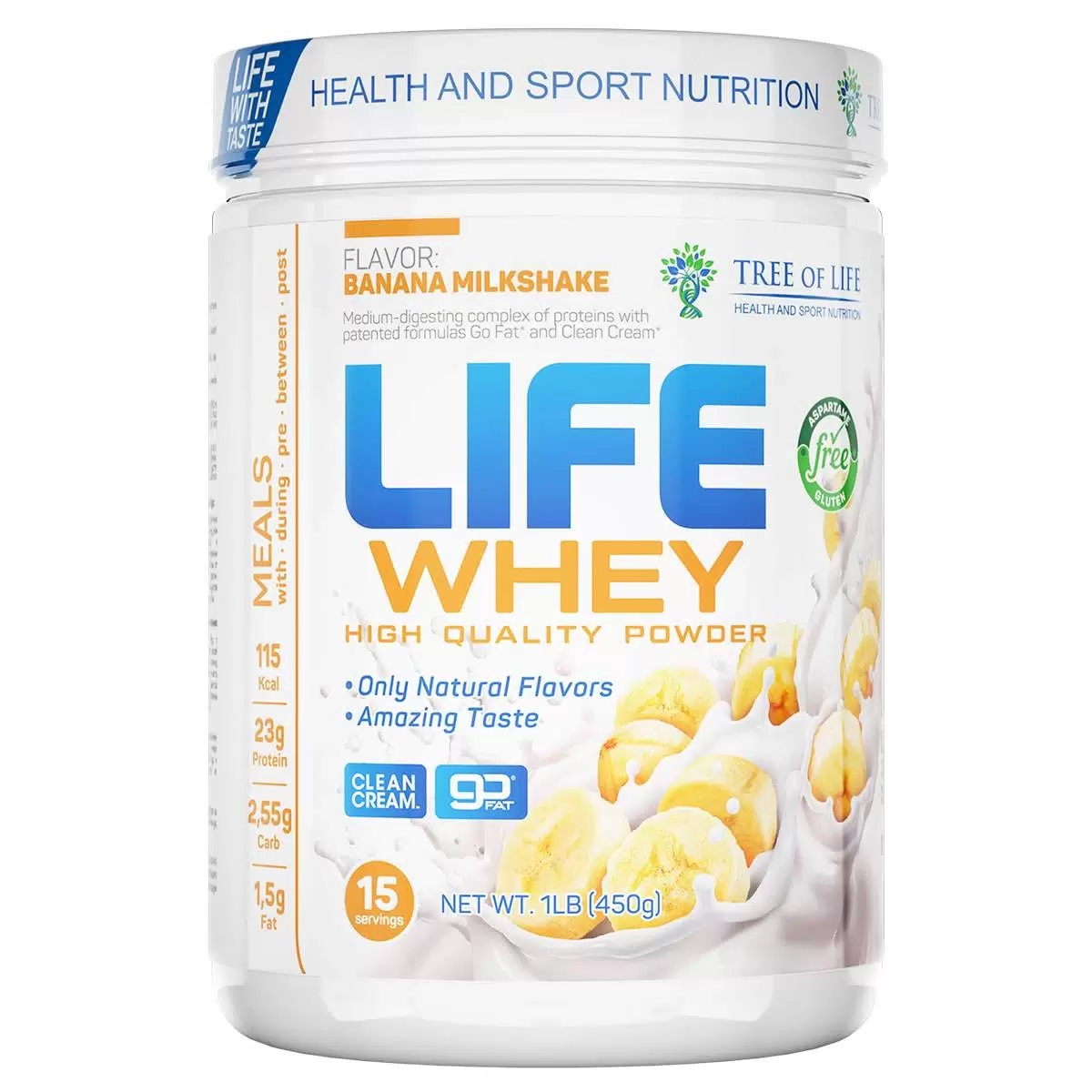 Протеин сывороточный Tree of Life Whey 450 гр вкус: Банан - фото 1