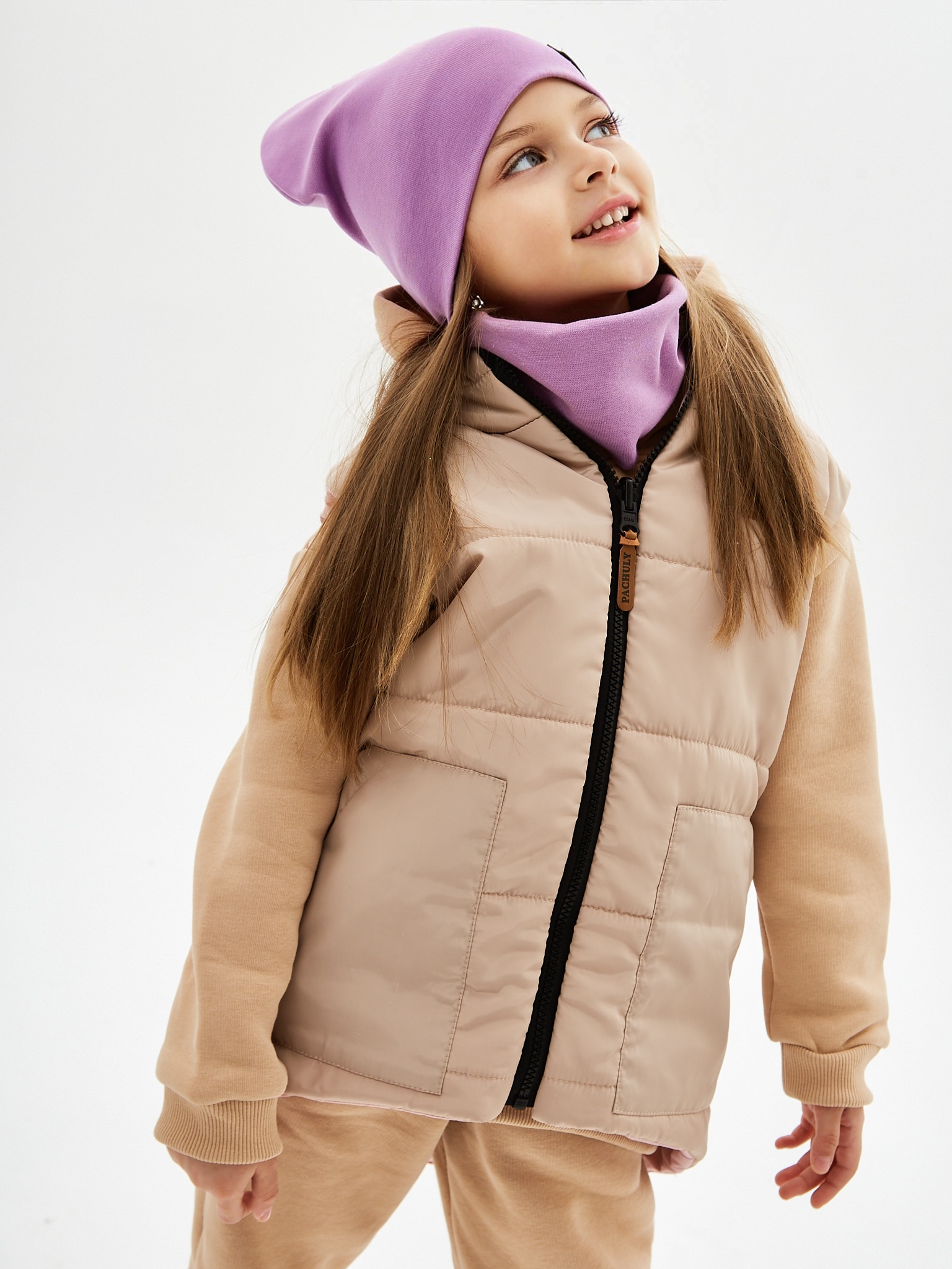Шапка и снуд NYCkids NYC-H-67-plainG-purp - фото 9
