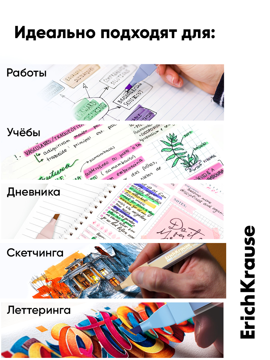 Текстовыделители ErichKrause 4 шт. - фото 7