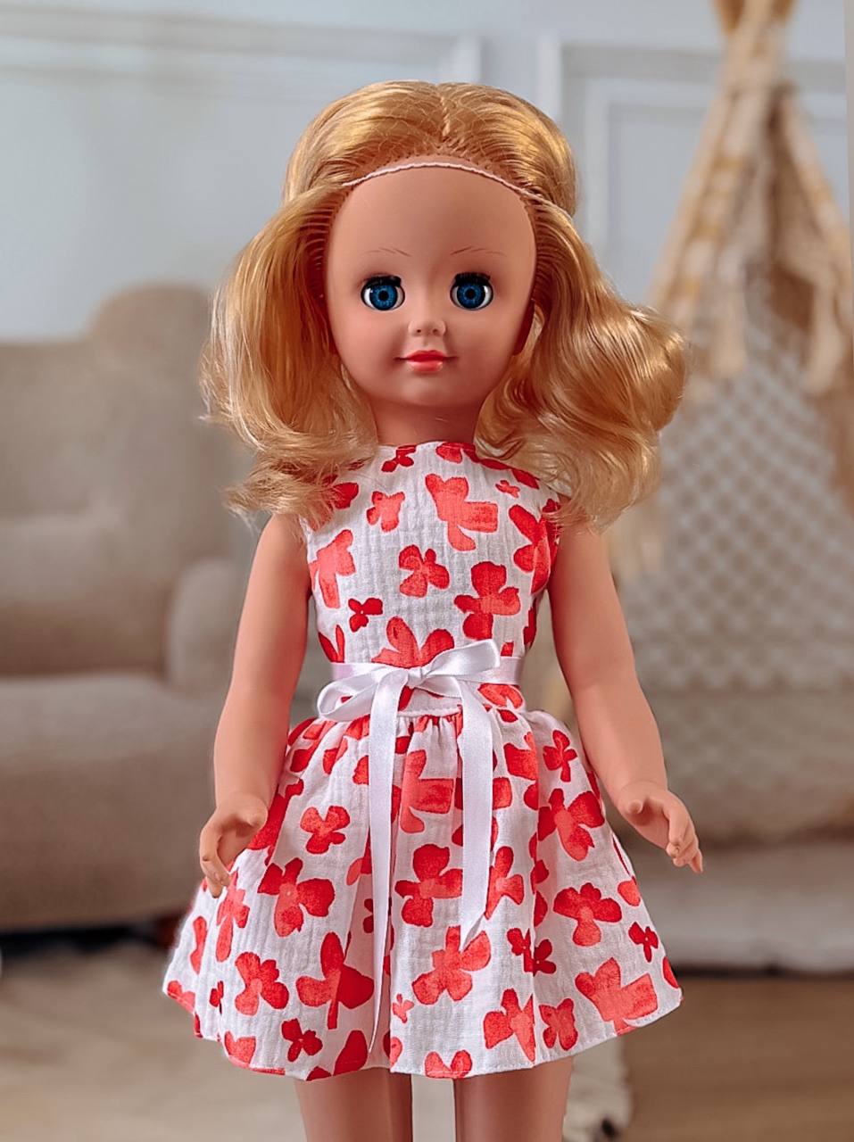 Кукла большая (ростовая) СТРАНА КУКОЛ говорящая в платье высота 60 см 24-18.3 - фото 21