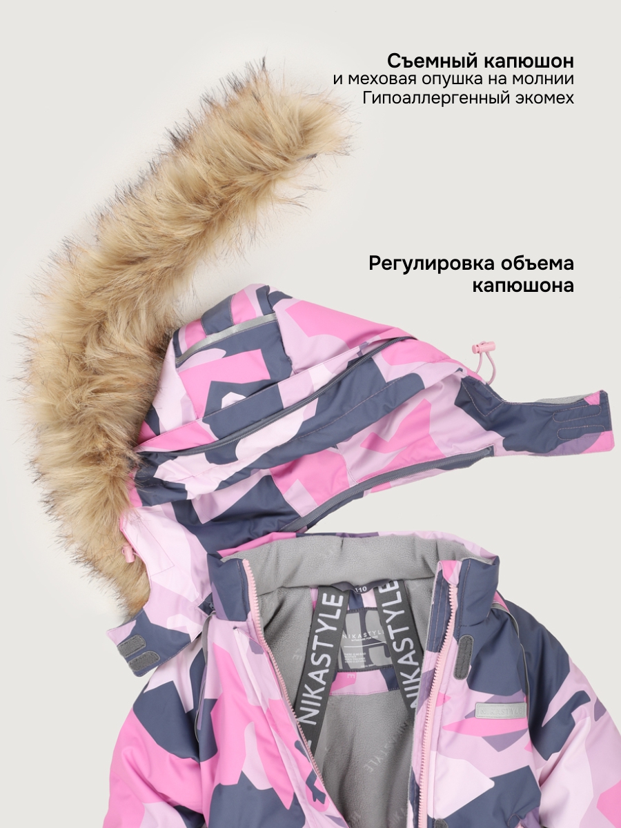 Куртка и полукомбинезон NIKASTYLE 7з1225 розовый/графит - фото 9