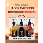 Набор сиропов SPOOM Апельсин сладкий Кола Манго для коктейлей чая и кофе 3шт 250мл + 3 дозатора