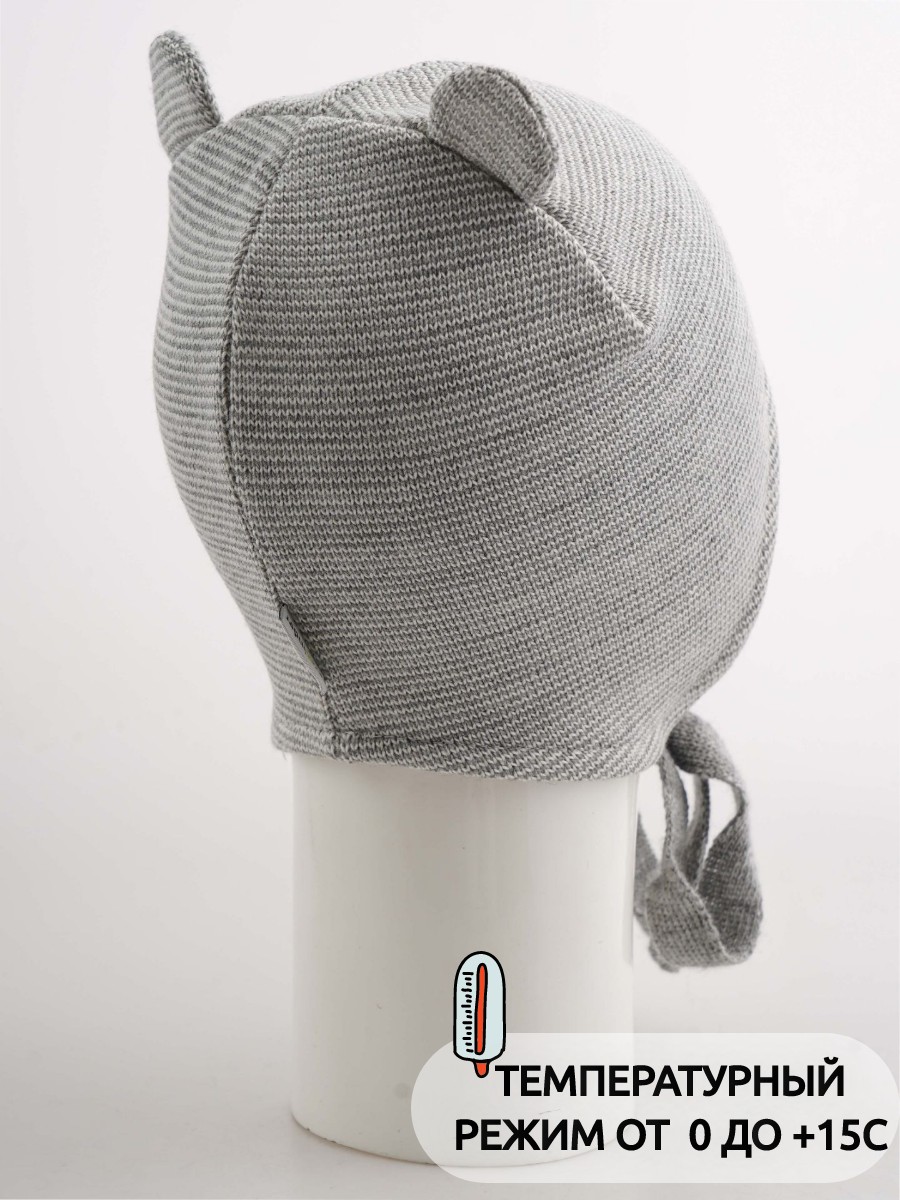 Шапка ПриКиндер D2-1890 Цвет: Серый/белый - фото 4