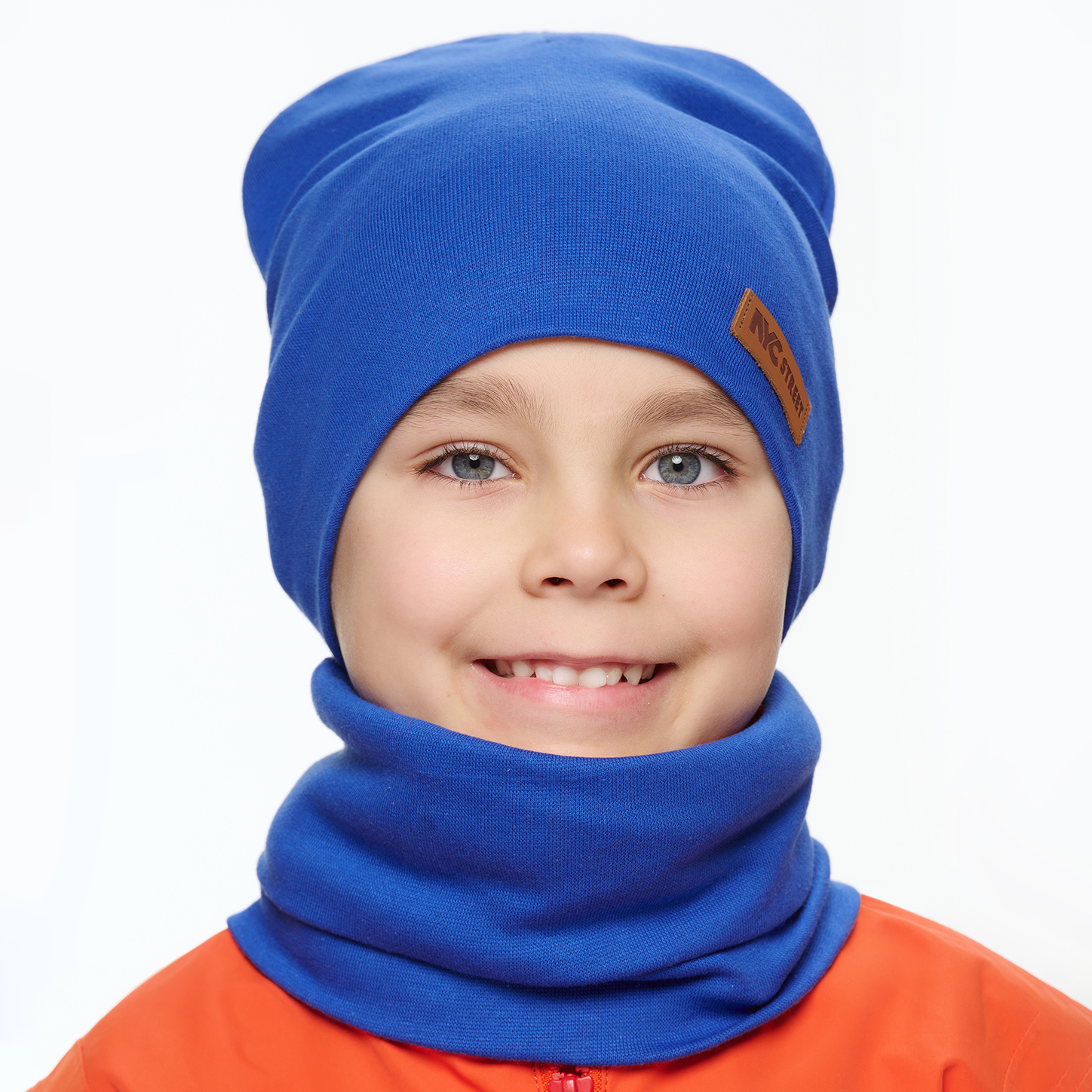 Шапка и снуд KUBRIO NYC-H-37-plain-blue - фото 3