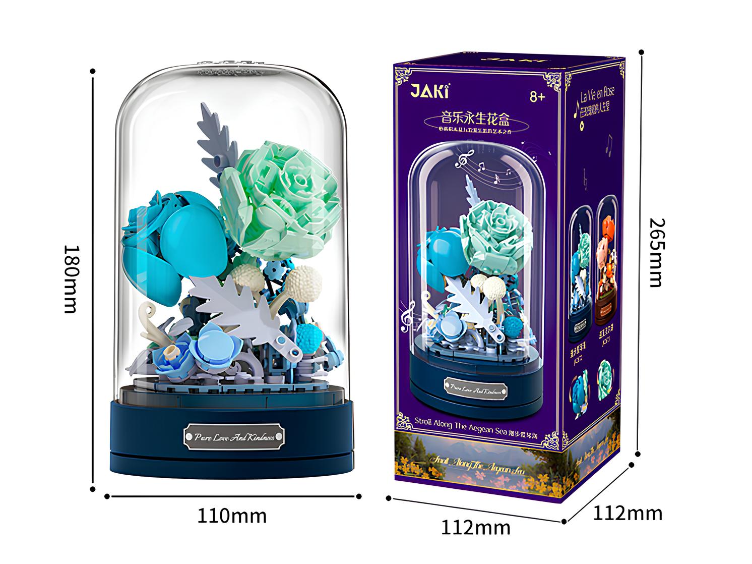 Конструктор JAKI голубые цветы в колбе - фото 1