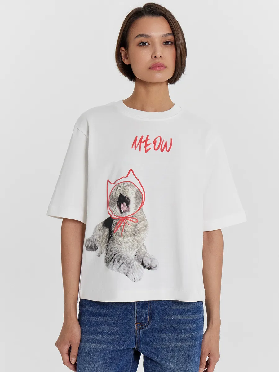 Футболка Mark Formelle (Марк Формэль) 112862/белый +печать19 - фото 1