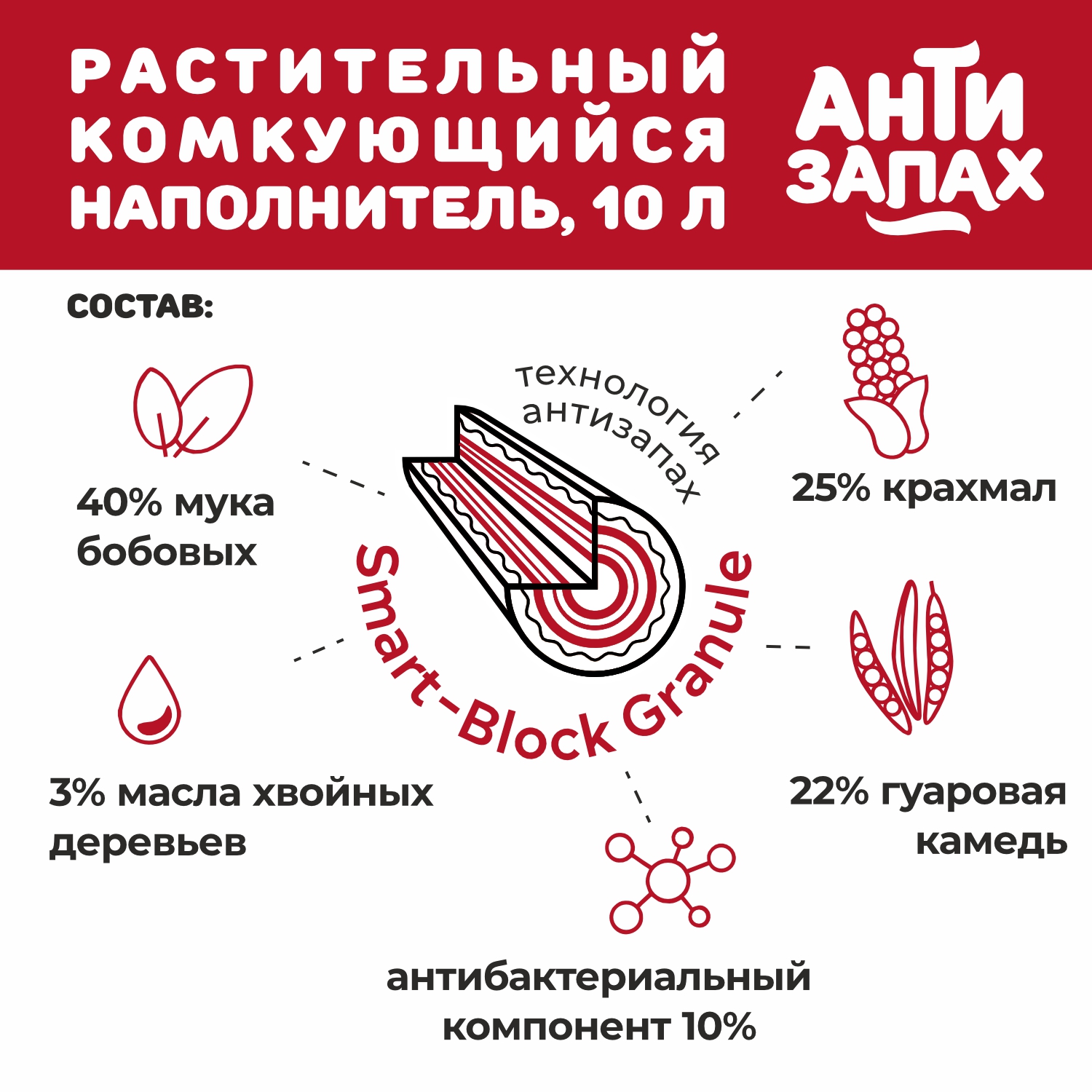 Наполнитель Питомец 10 л комкующийся, растительный - фото 5