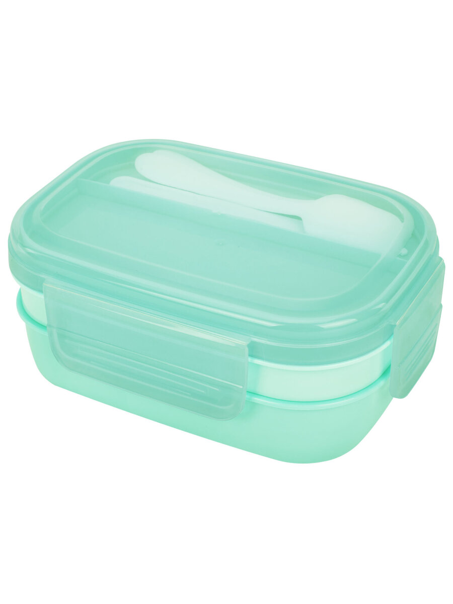 Ланч-бокс Joylux контейнер для еды с 8 отделениями и приборами 1,9 л 3 уровня 10х21х14 см - фото 9