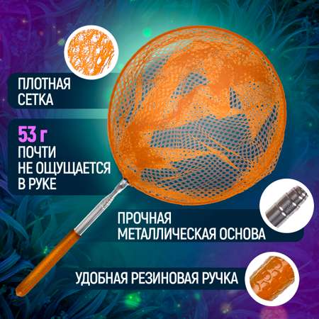 Сачок для бабочек телескопический 1TOY 37-85 см 1TOY детский для насекомых птиц рыбок 2в1 большой и маленький