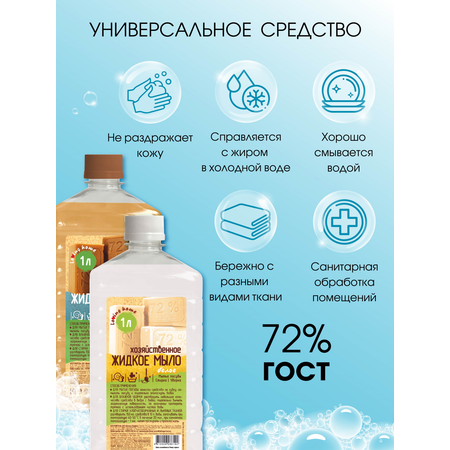 Хозяйственное мыло жидкое DELTA COSMETICS Набор Аромат сирени 1л и классическое 1л Для посуды стирки уборки
