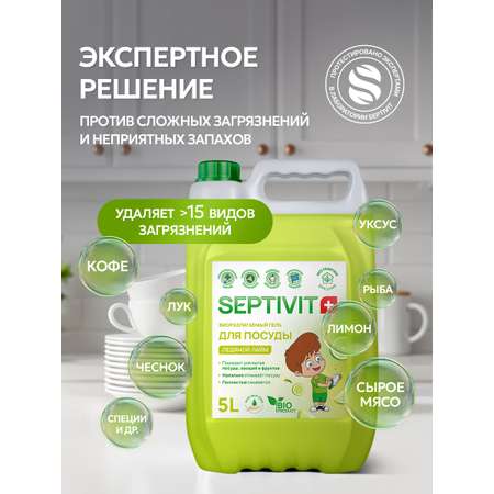 Средство для мытья посуды SEPTIVIT Ледяной лайм 5 л