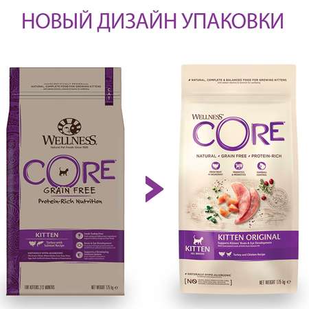 Корм для котят Wellness CORE 1.75кг индейка-лосось