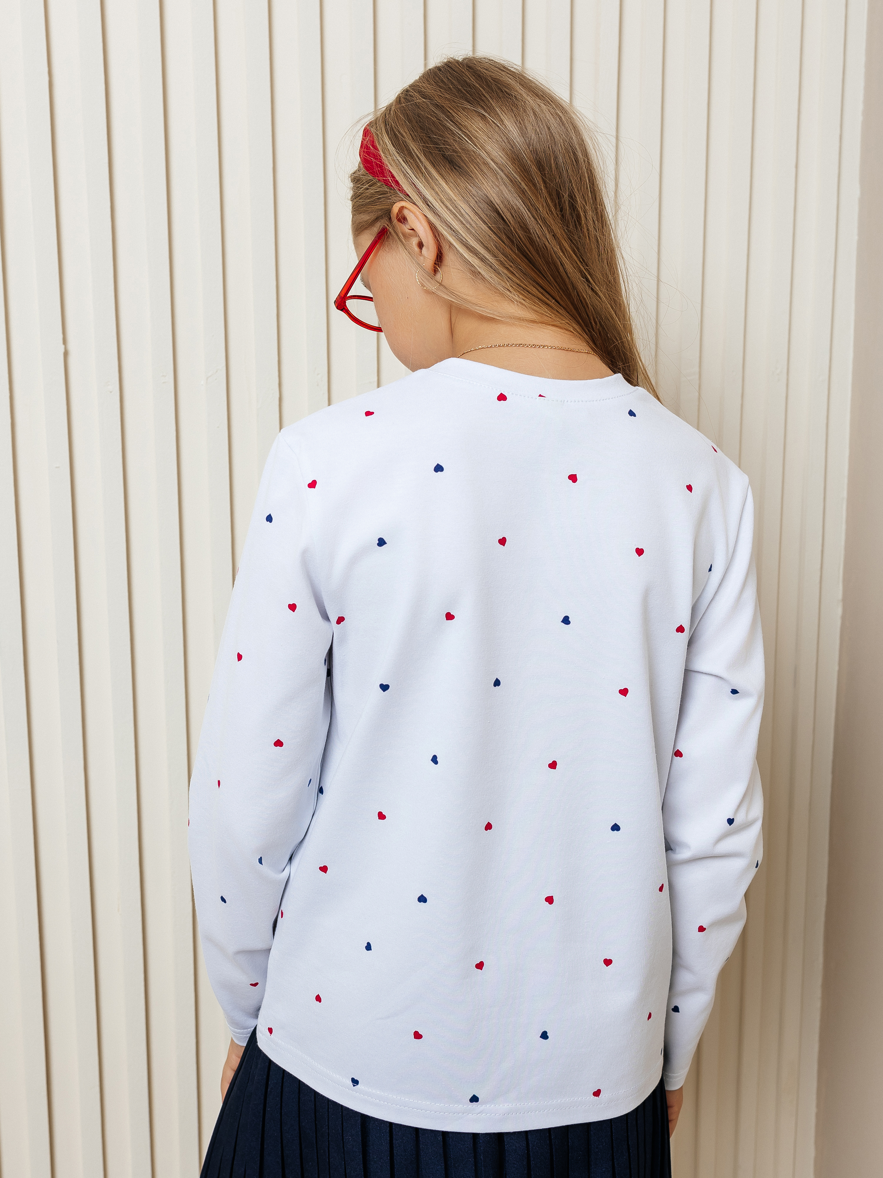 Водолазка Селтекс Ю_ДК1 белый/сердечки микс красный, синий - фото 5