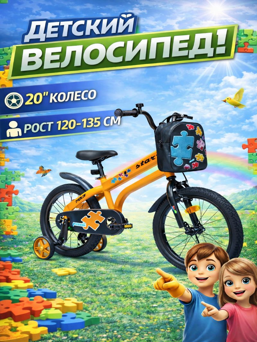 Двухколесный велосипед STAR 20 дюймов - фото 1