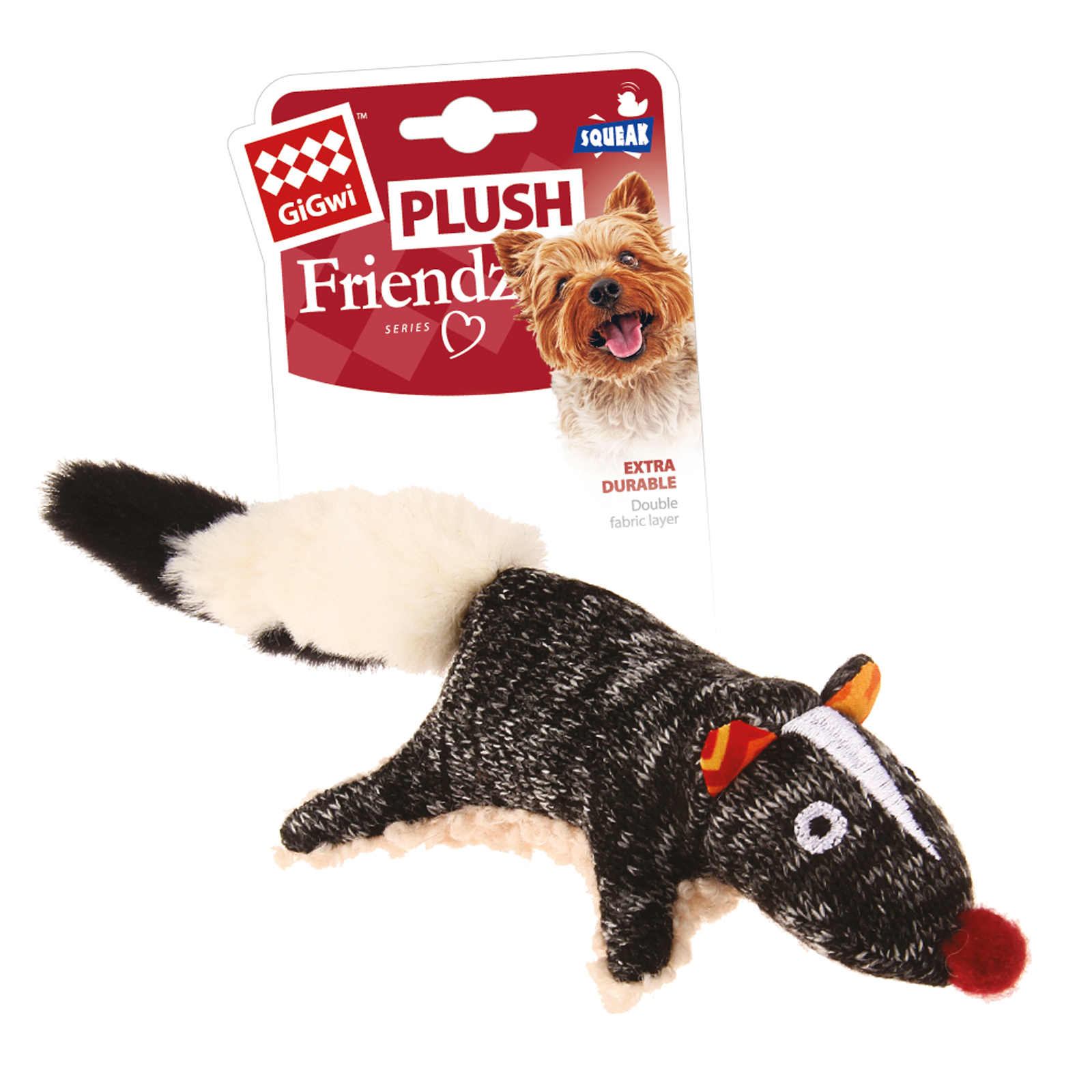 Игрушка для собак GiGwi PLUSH FRIENDZ Скунс с пищалкой 9см - фото 2