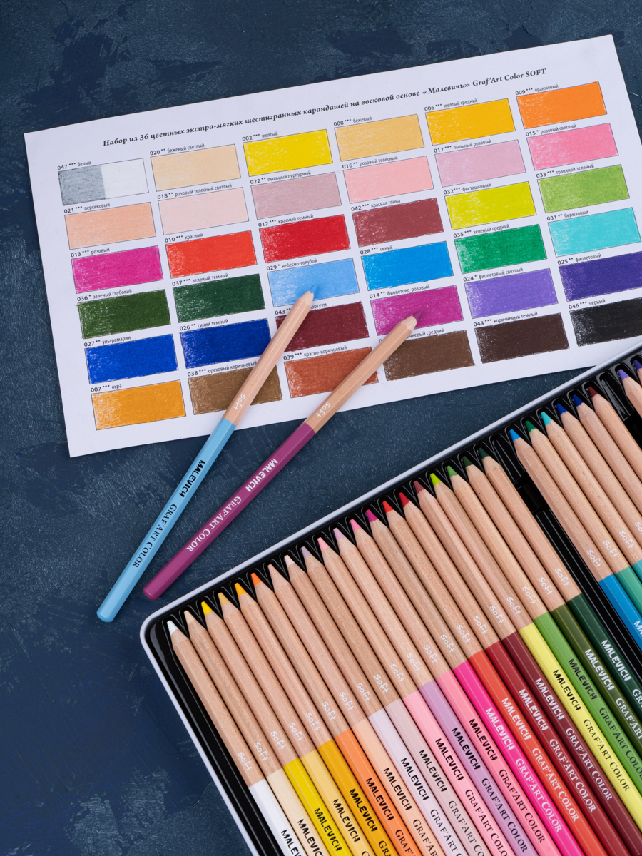 Карандаши цветные Малевичъ 36 шт. - фото 2