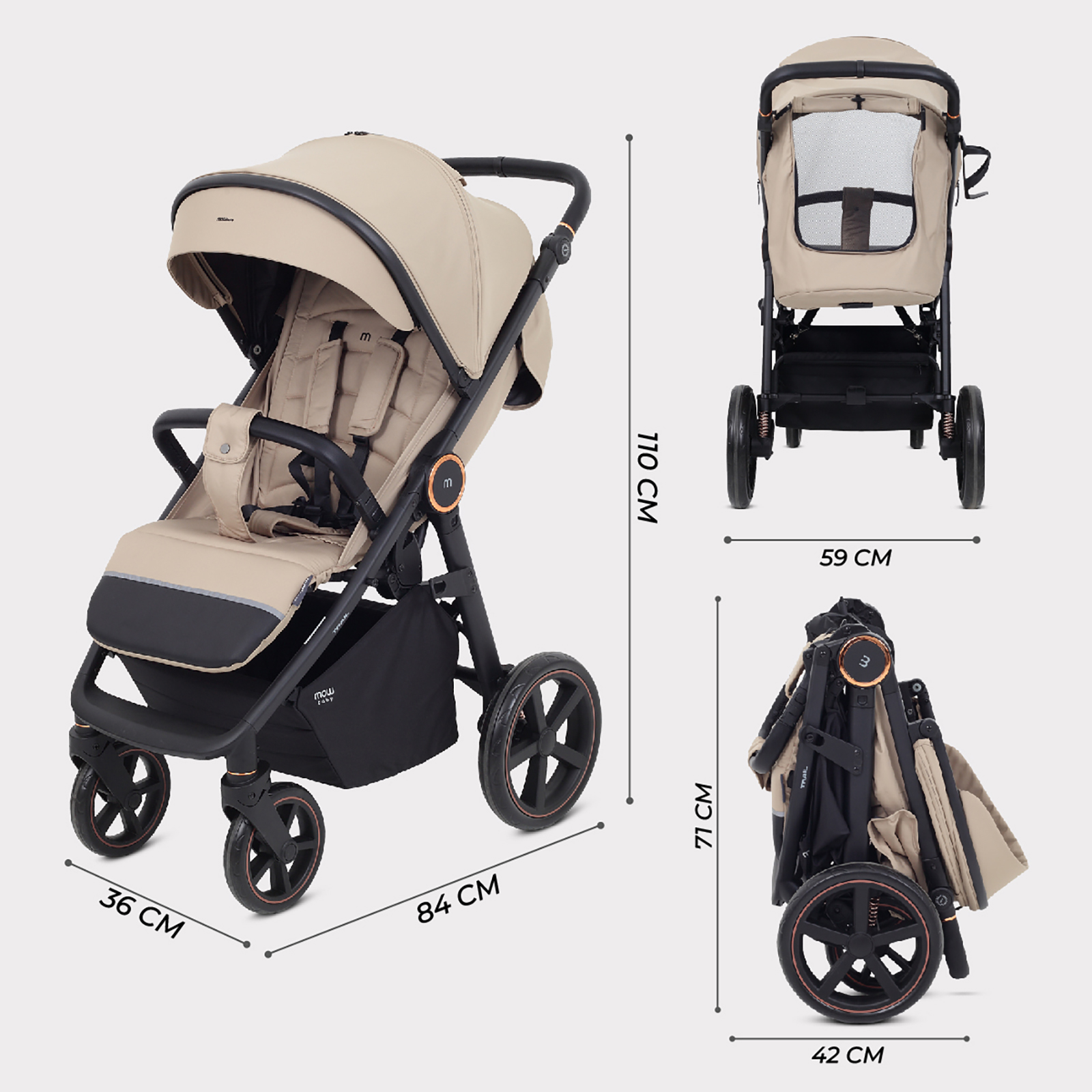 Коляска прогулочная MOWbaby Trail - фото 2