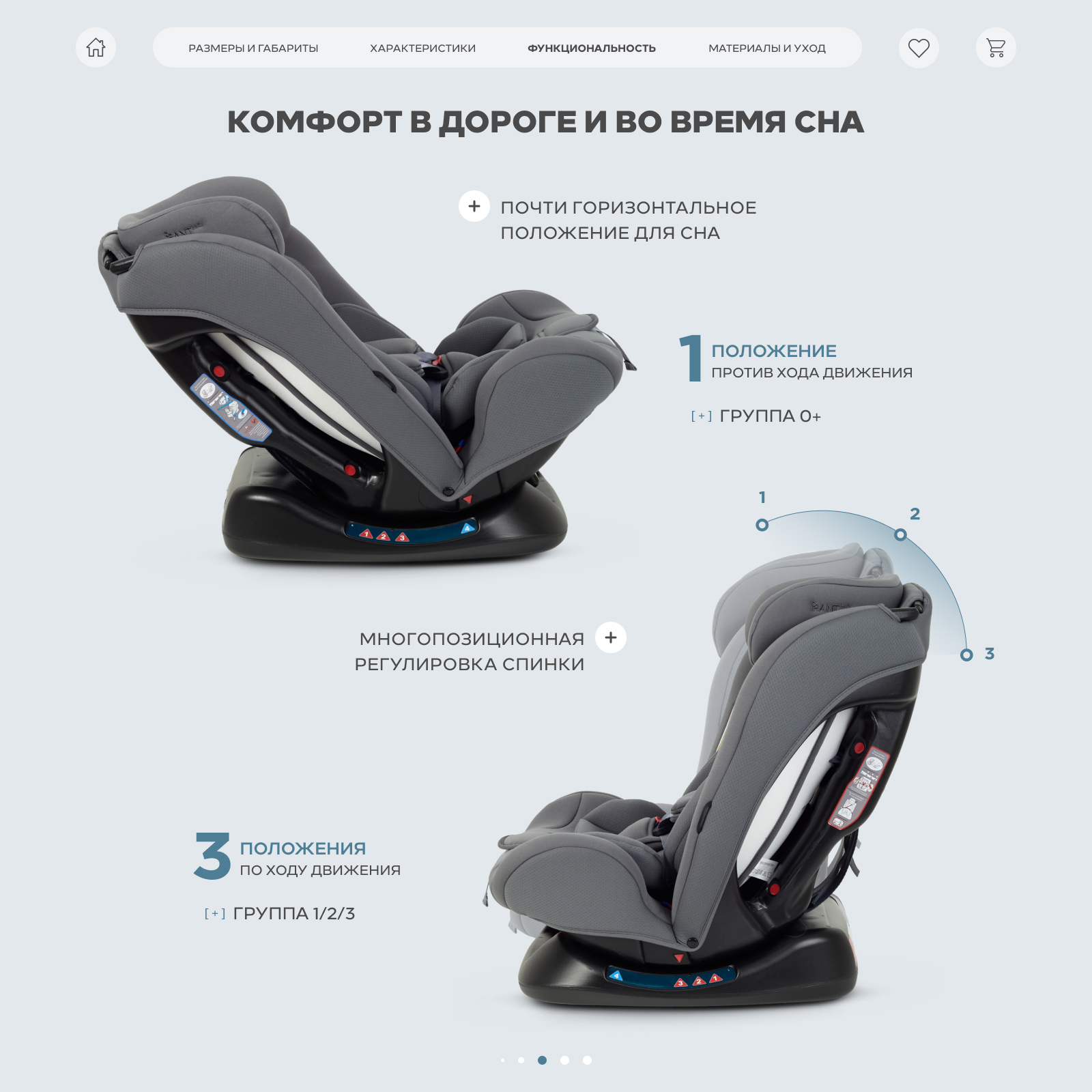 Автокресло Rant Rally Next 0+/1/2/3 (0-36 кг) серый - фото 8
