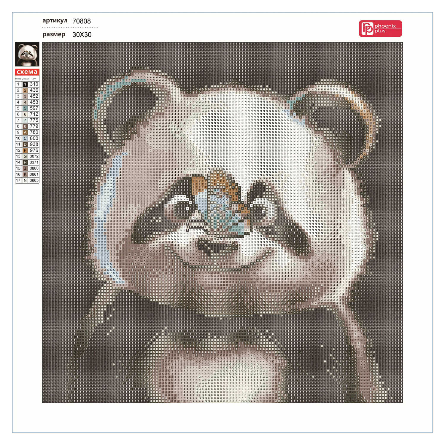 Алмазная мозаика Феникс + Панда - фото 5