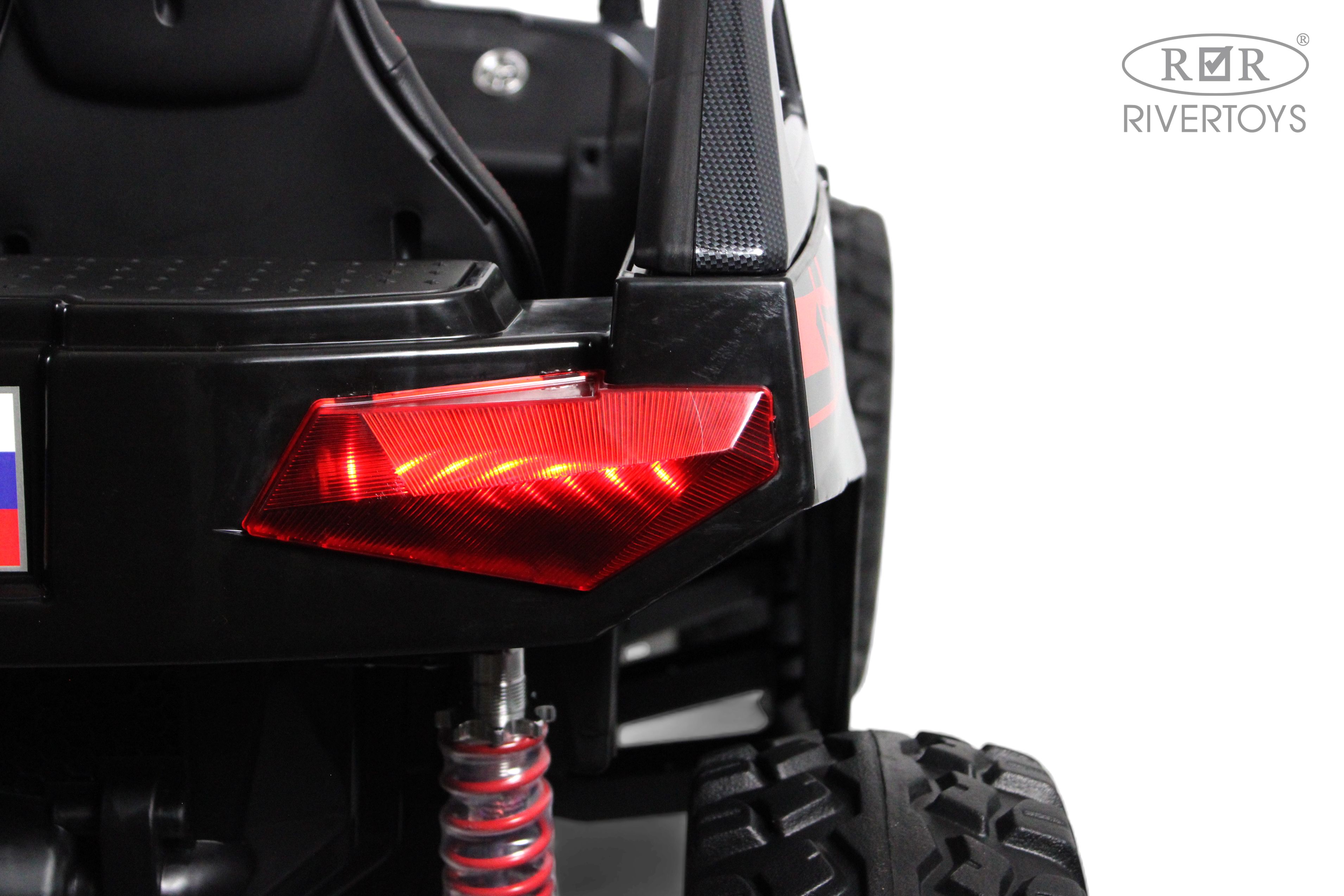 Электромобиль RIVERTOYS A707AA-LUX-NEW-BLACK-CARBON С пультом ДУ - фото 11