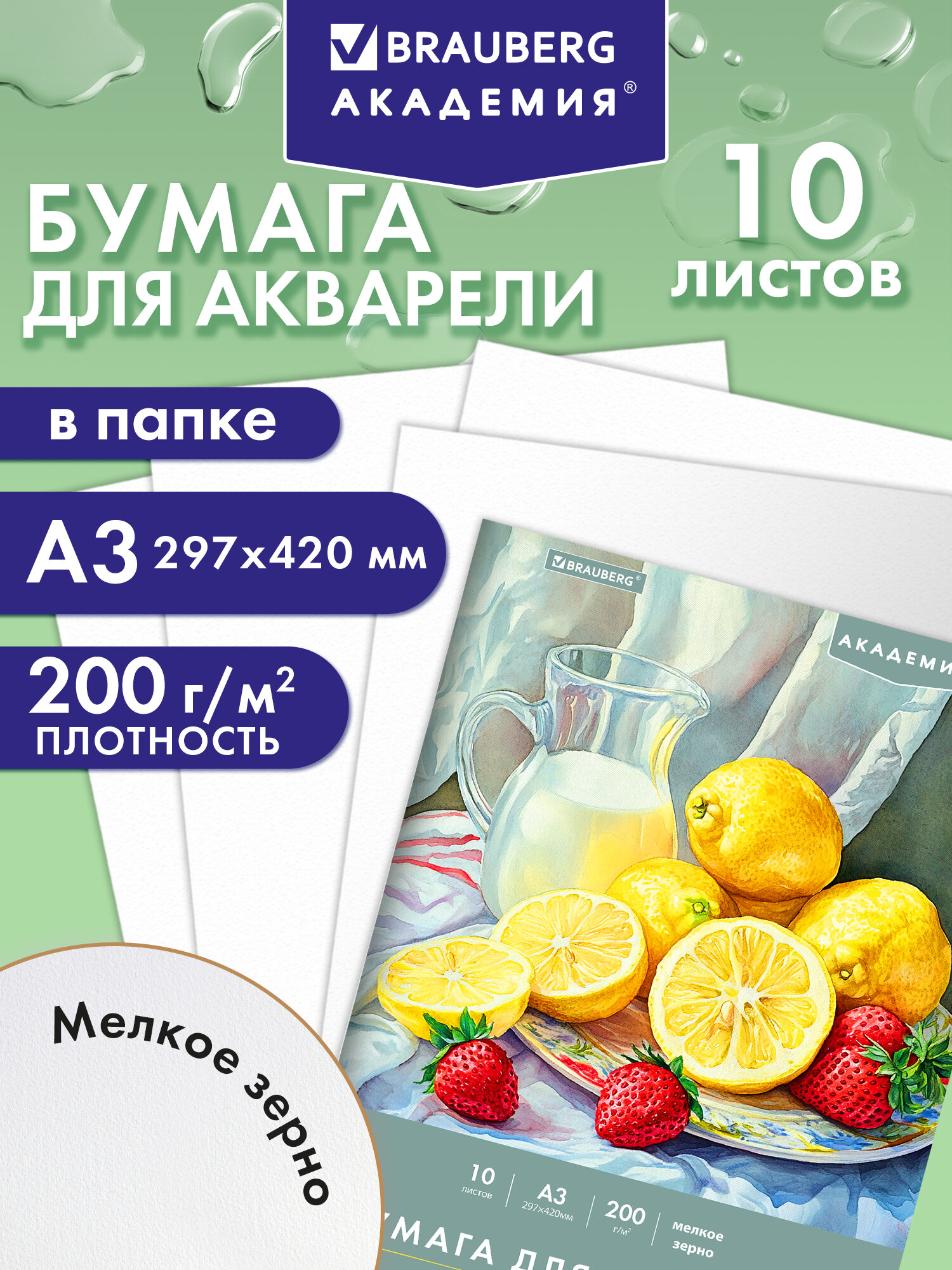 Художественная бумага Brauberg 10 лист. - фото 1