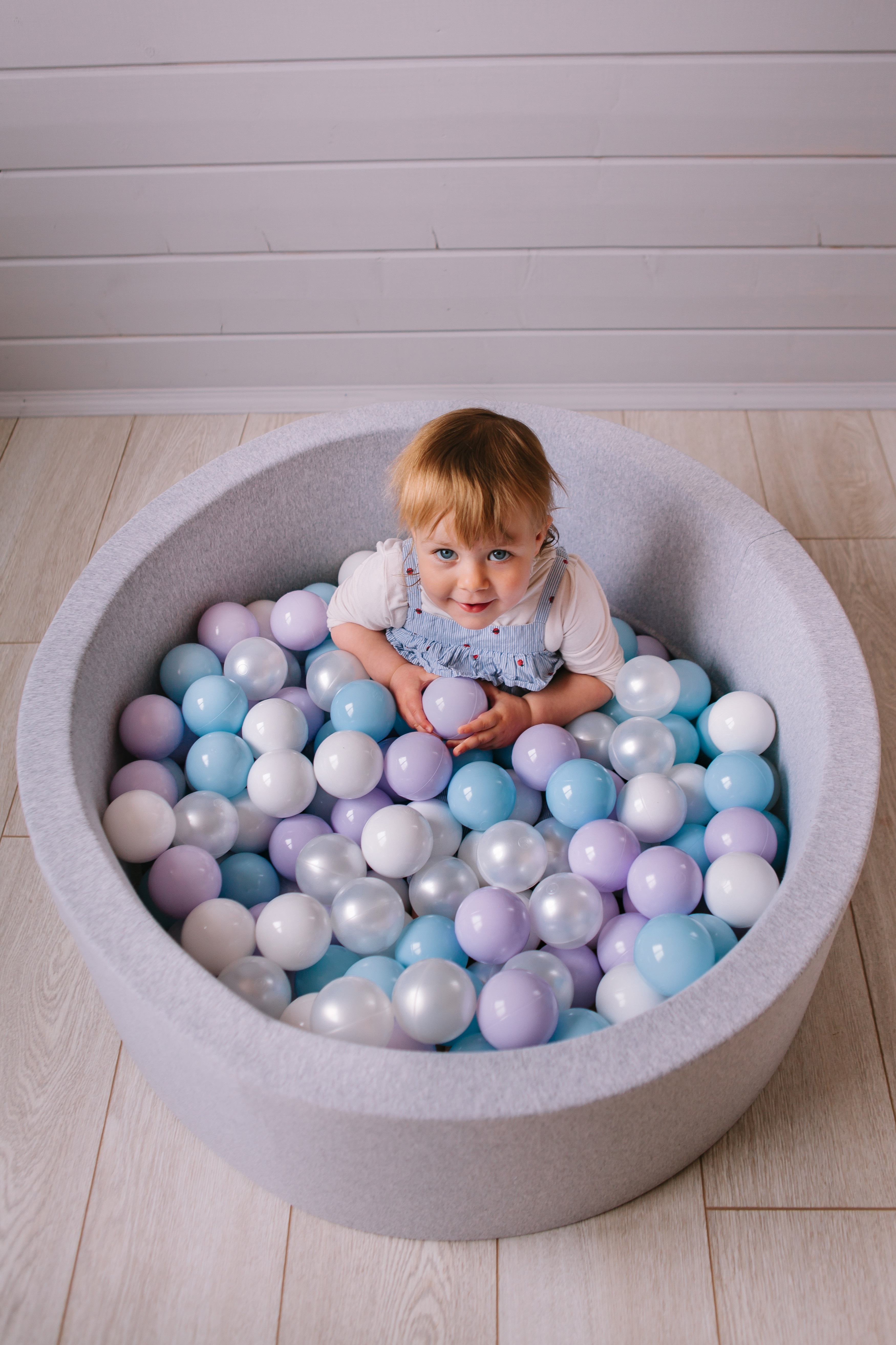 Сухой бассейн Boobo.kids 85х30 см 150 шаров серый меланж - фото 2