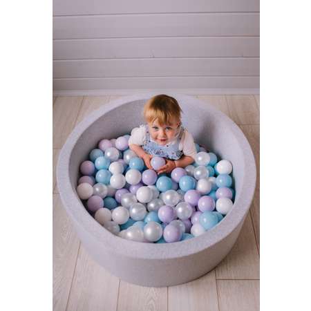 Сухой бассейн Boobo.kids 85х30 см 150 шаров серый меланж