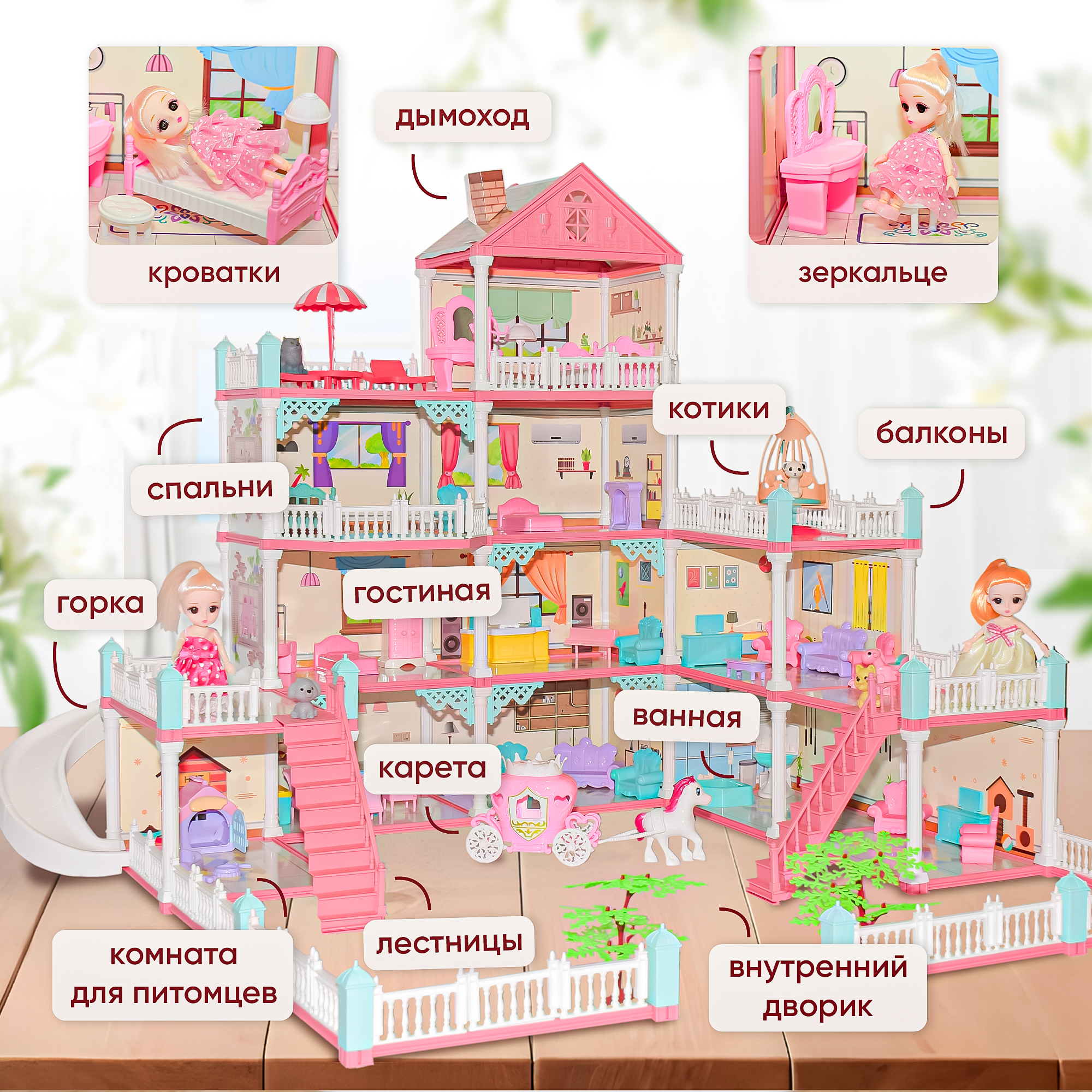 Домик для кукол SHARKTOYS с мебелью 370000010 - фото 3