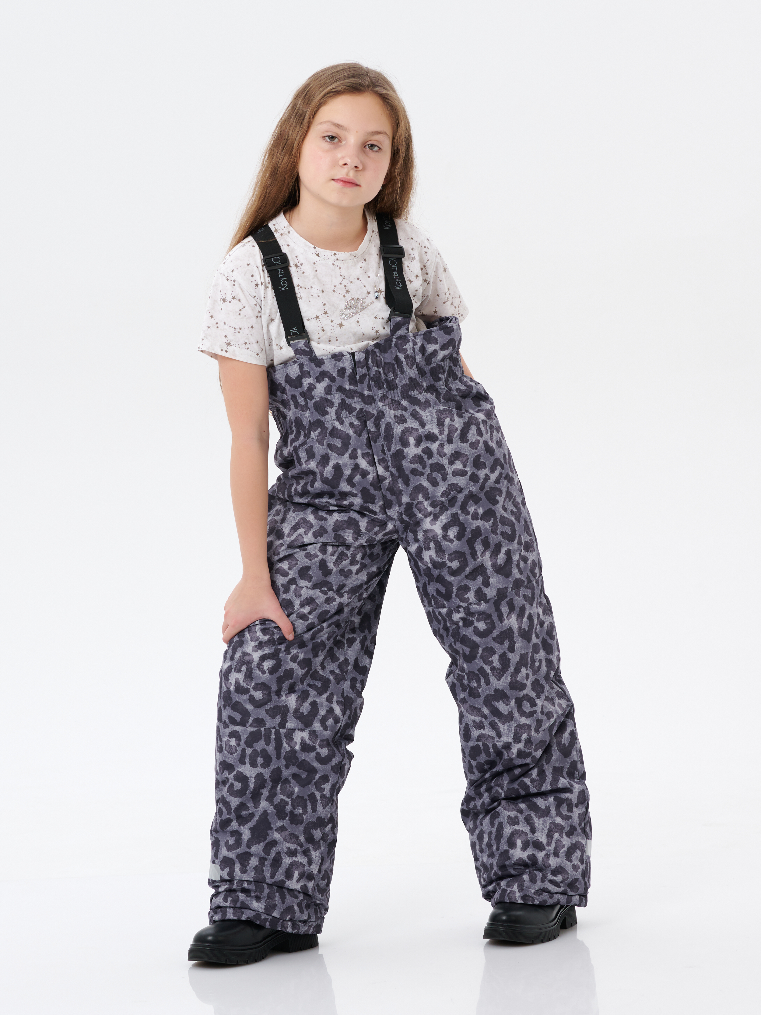 Брюки утепленные КрутышОк Т-067 серый леопард - фото 18
