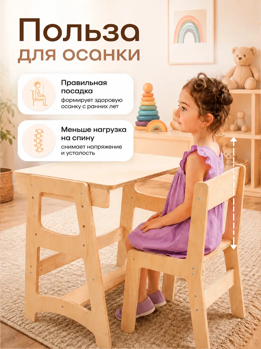 Комплект мебели Di toys без принта (стол, стул) - фото 2