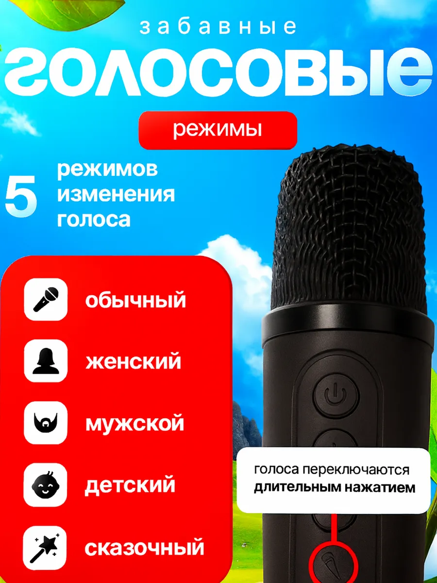 Колонка bluetooth, умная CASTLELADY караоке с 2 микрофонами - фото 6