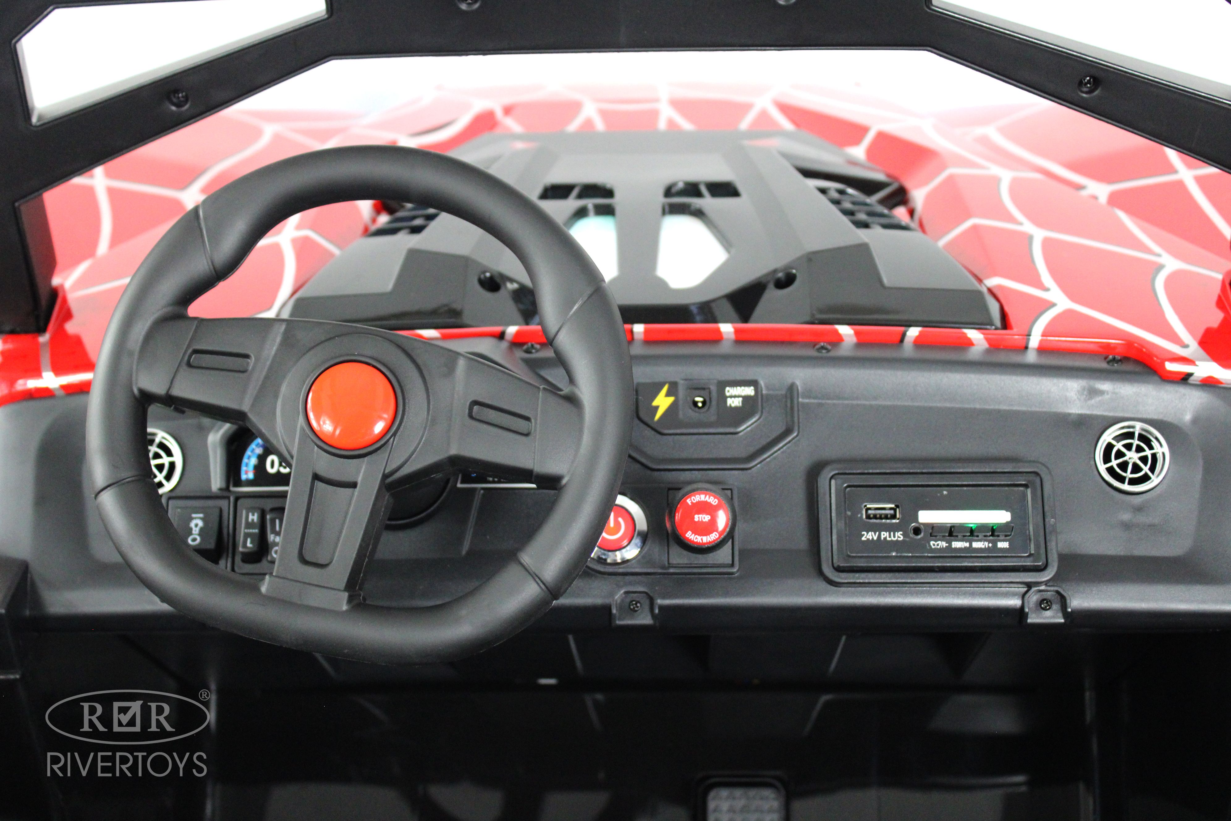 Электромобиль RIVERTOYS A707AA-LUX-NEW-RED-SPIDER С пультом ДУ - фото 18