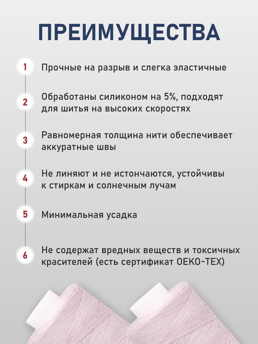 Нитки для шитья 40/2 Bestex 10шт цв 36 - фото 3