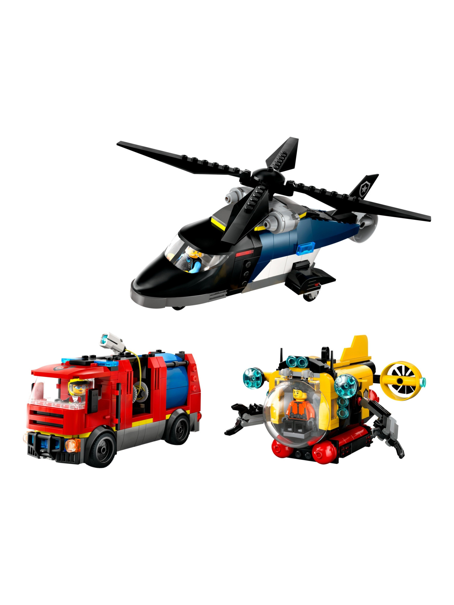 Конструктор LEGO City Вертолет, пожарная машина 874 дет. - фото 2