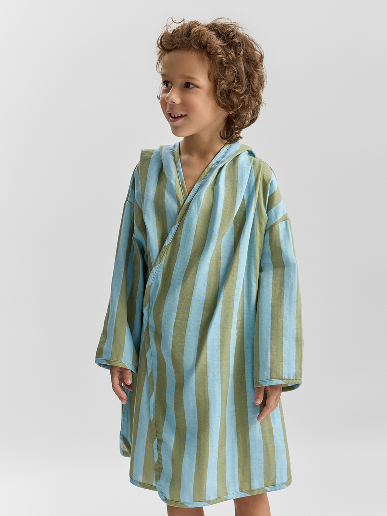 Халат Happy Baby 88129-1_blue-green-stripe - фото 1