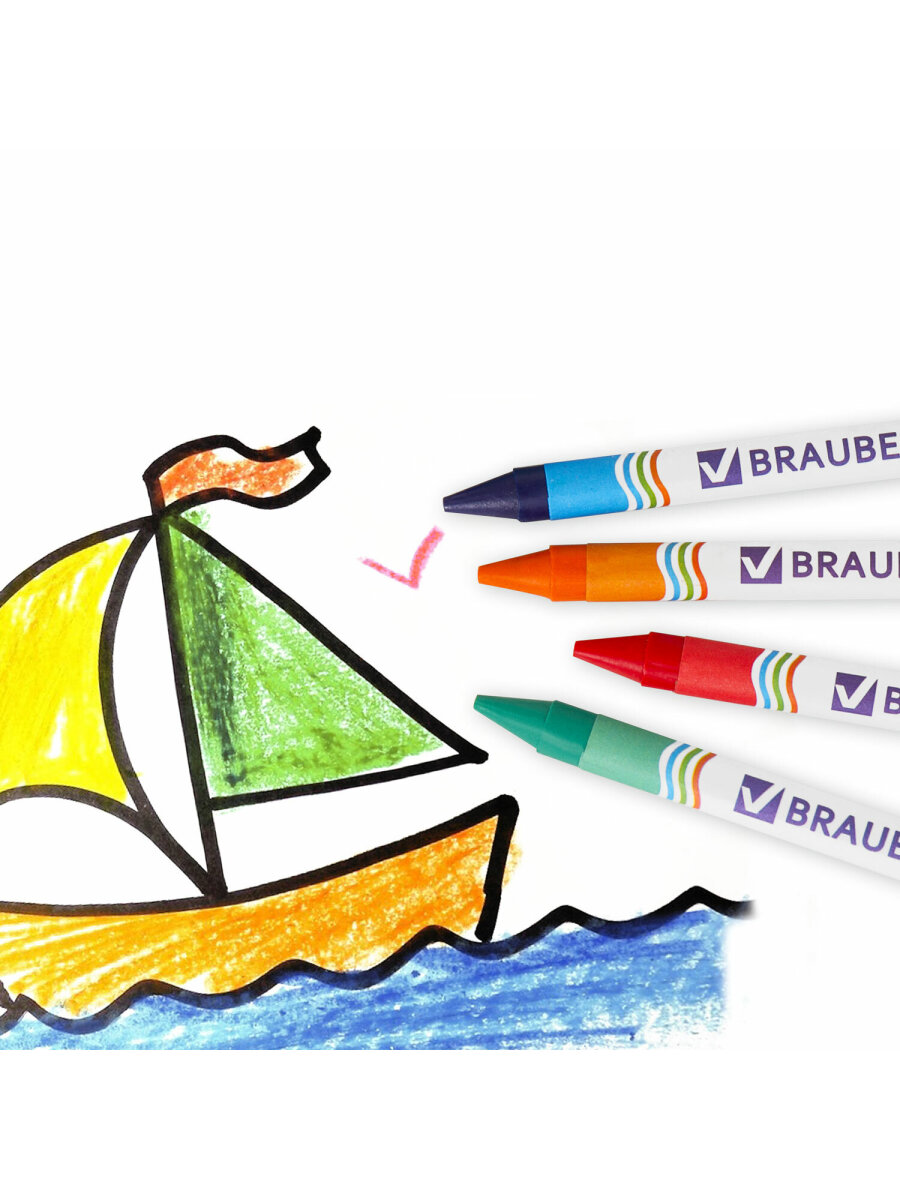 Восковые мелки Brauberg 24 шт. - фото 13
