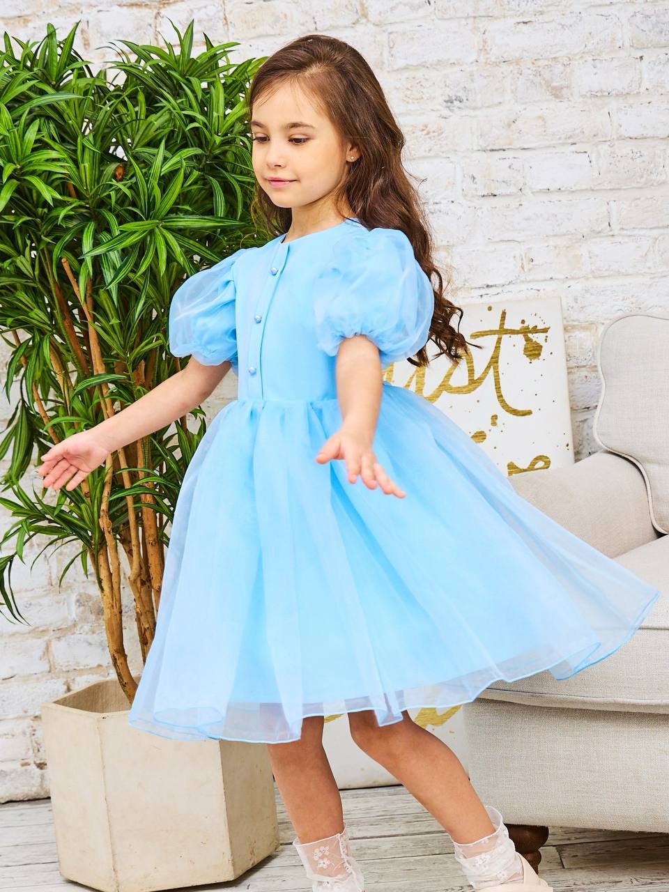 Платье Sofisha kids Plat.organza.blue - фото 7