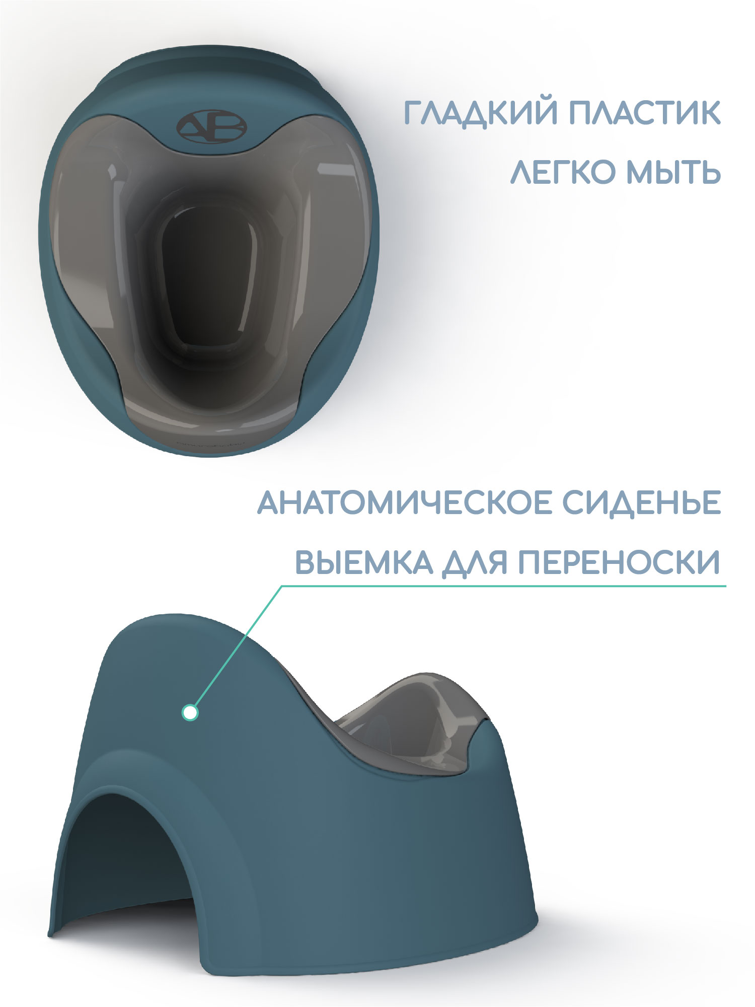 Горшок детский Amarobaby Bonny бирюзовый - фото 4