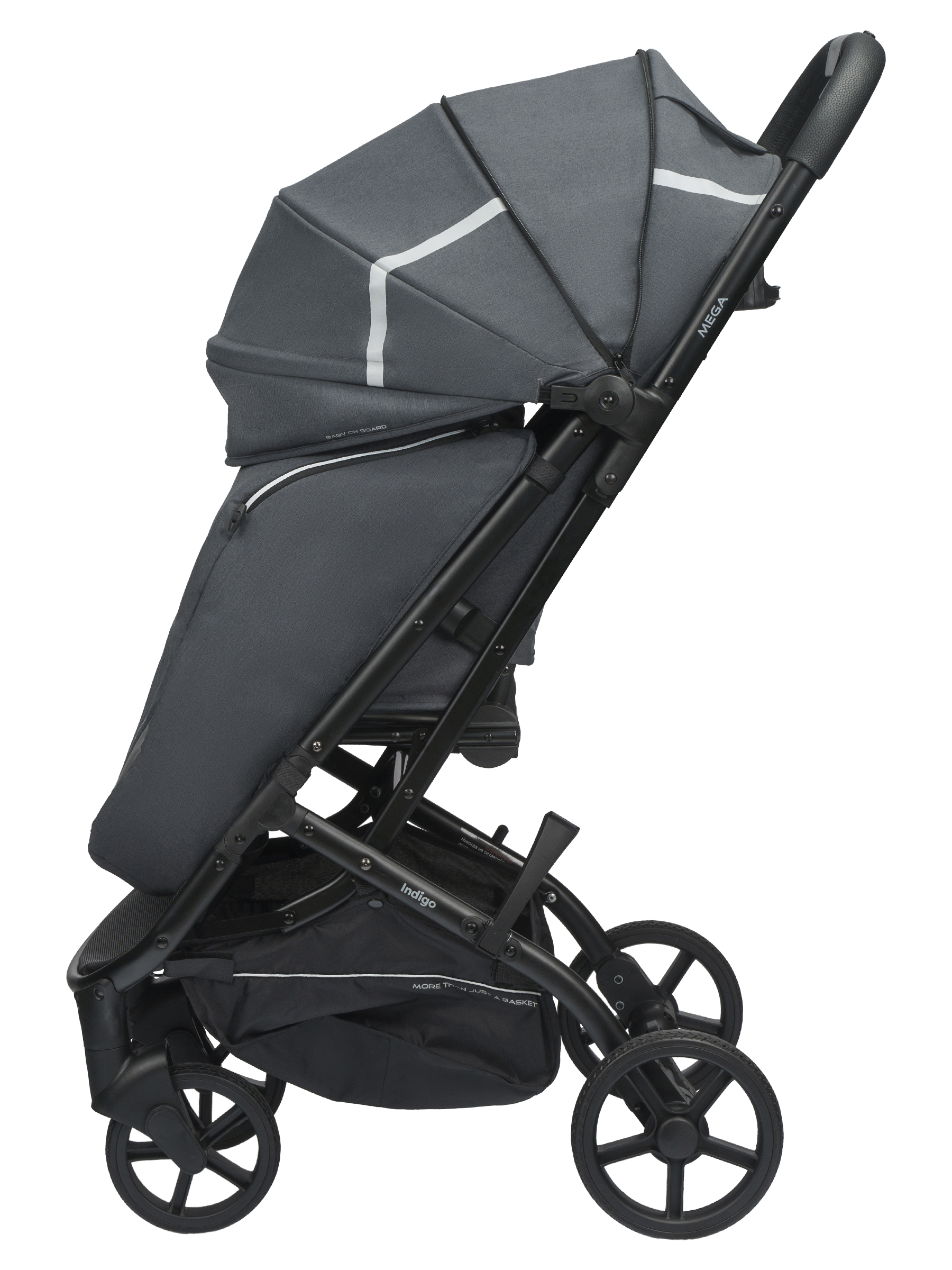 Коляска прогулочная Indigo Mega темно-серый - фото 14
