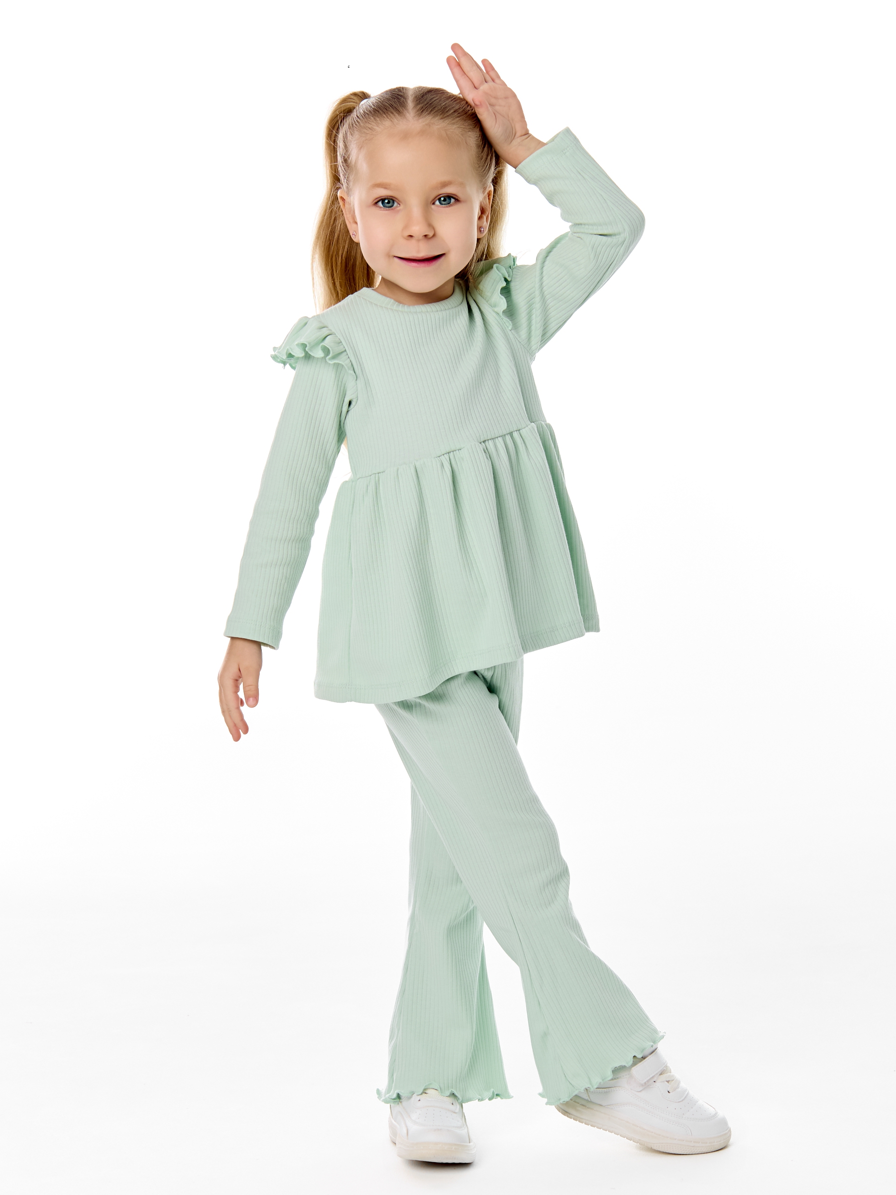 Лонгслив и брюки LEVAKIDS костюм_ласточка_нефрит - фото 2