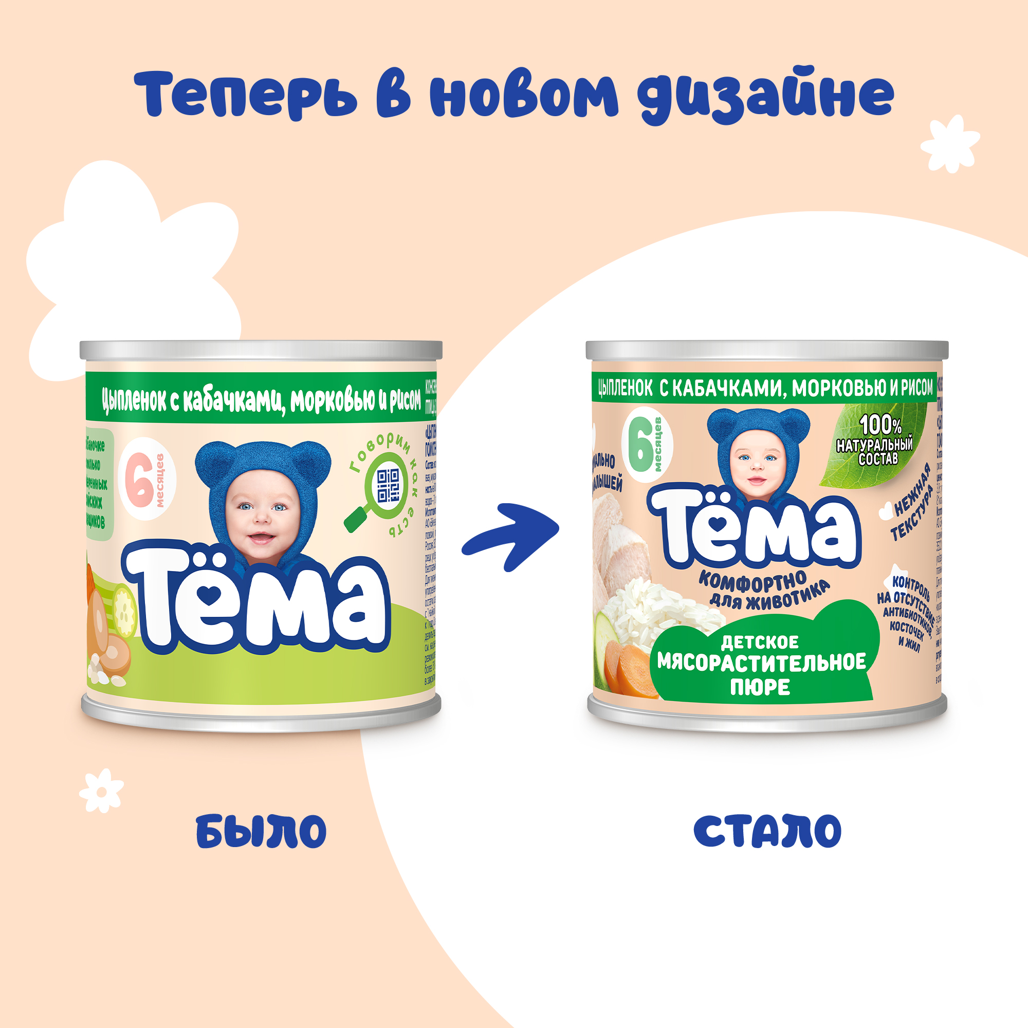 Пюре Тёма Цыпленок-кабачок-морковь-рис с 6 мес 90 г - фото 5