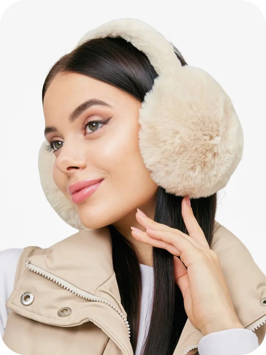Наушники меховые LUXMAN Наушники/1331/beige/dm/1 - фото 1