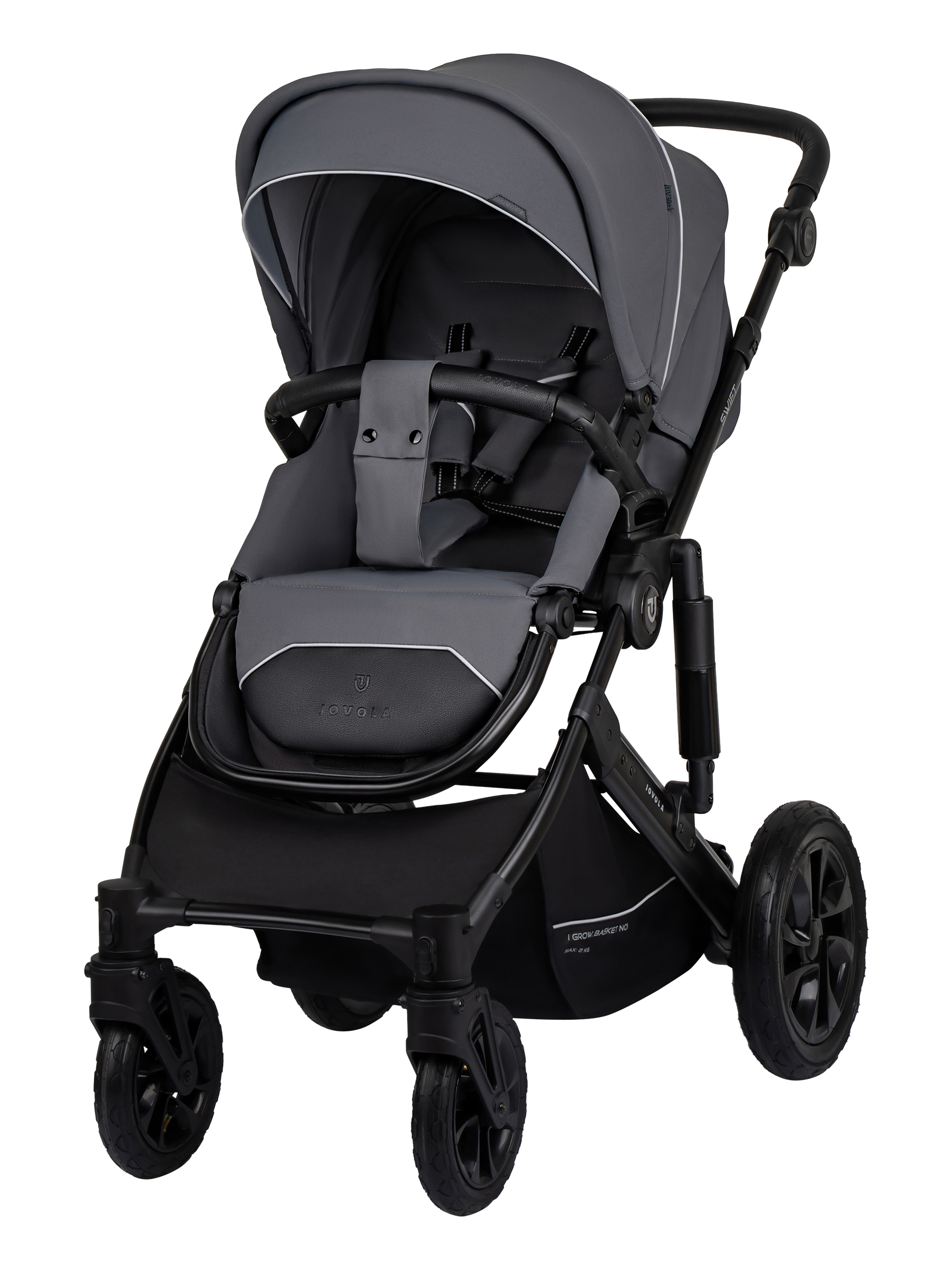 Коляска 3в1 JOVOLA Swift Plus темно-серый - фото 8
