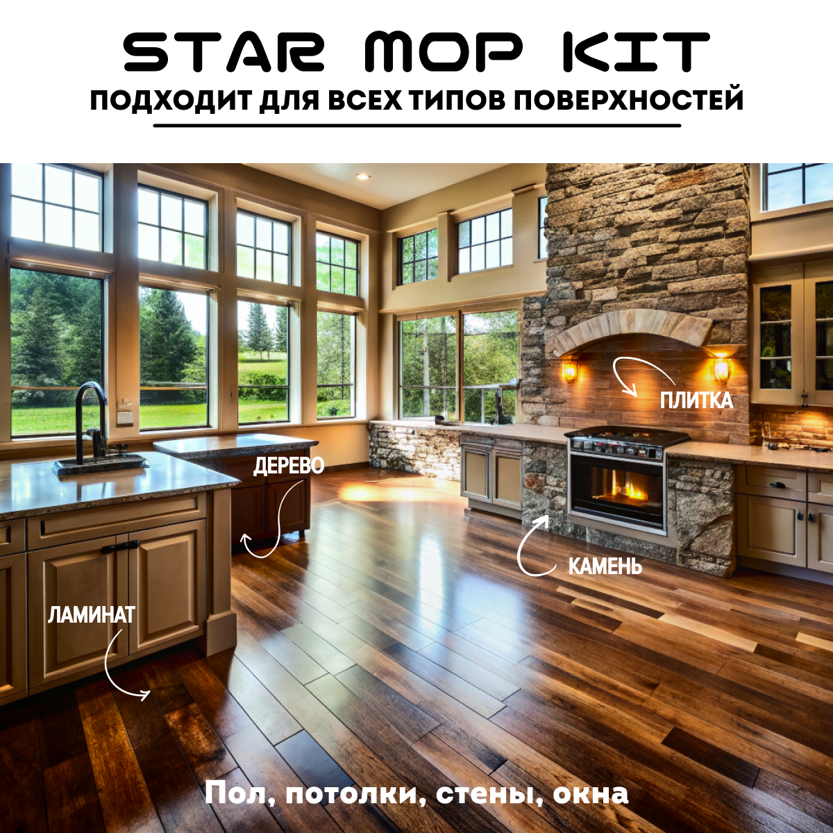 Швабра для уборки дома Dukes Home Wonders Star Mop Kit - фото 9